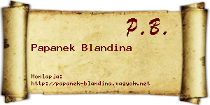 Papanek Blandina névjegykártya